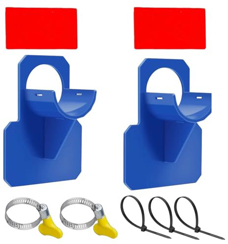 MOAZIFI 2 PCS Blaues Pool Zubehör, Passend Für 38mm Rohrhalterung, Einschließlich 2-Rohrschellen, 3-Band Und 2-Klebeaufklebern, Schlauchsysteme