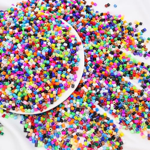 10000 Stück Bügelperlen 5 mm Fuse Beads Mehr als 50 Farben Bügelperlen Steckperlen für DIY Bastelzubehör für Party Geburtstag Ostern Kinder Geschenk