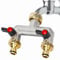 2 Wege Wasseranschluss Verteiler Hahnverbinder, Garten Wasserhahn Wasserverteiler aus Messing, 3/4 Zoll Schlauchanschluss, 2er Adapter 1/2 mit Kugelhahn für Garten Bewässerung System