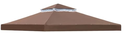 Sghtil Pavillon-Ersatzteil, doppelstöckige Überdachung, Hardtop-Dach, 3 x 3 m, Schatten für Grill, Terrasse, Grill, Outdoor, Hinterhof
