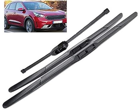 PAPEP Juego Completo Escobillas Antivaho para Kia Niro 2016-2024, Escobillas limpiaparabrisas Delanteras y Trasera - Sin Rayas Autolimpiantes