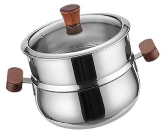 Pentole in acciaio inox con fondo antiaderente Coperchio in vetro Maniglia resistente al calore Pentole multiuso Accessori da cucina Resistente alla corrosione Pot