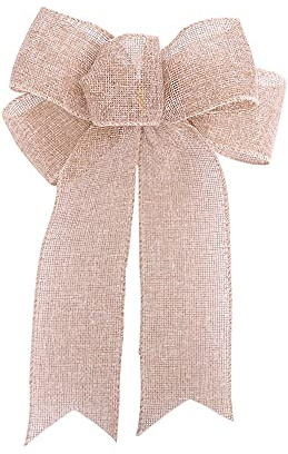 Anevous 2 Stück Jute Weihnachtsschleifen,Natürliche Leinenschleifen Deko,Handgefertigte Burlap Schleifen für Weihnachtsbaum,Kranz,Geschenke,Türdekoration,DIY Bastelzubehör & Partyornamente,Leinen