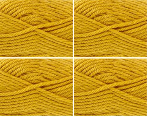 King Cole 643121 Big Value Super Chunky Mustard Yarn - 81M, 100g (Pack of 4)