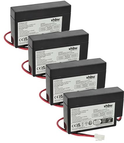 vhbw 4X Akku Ersatz für MP0.8-12H für Diverse Geräte (800mAh, 12V, AGM, JST Stecker) 6X Zellen
