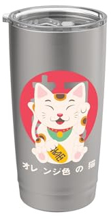 Winkekatze Lucky japanese Cat Maneki Neko Anime Winkekatze Doppelwandiger Edelstahl-Thermobecher