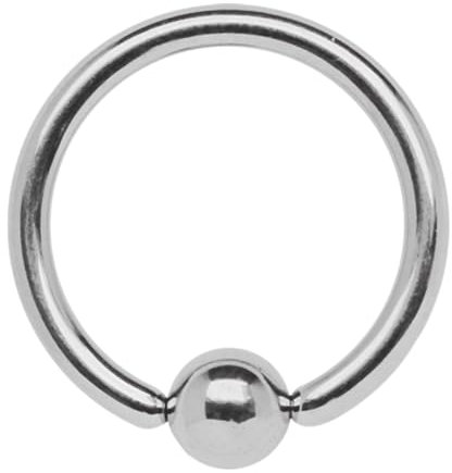 Brustpiercing Schmuck Titan Piercing Ring BCR in 2,4 x 12 mm mit Klemmkugel