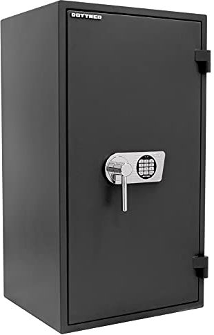 Rottner Fire Profi 100 Premium Wertschutzschrank EN1, 60 Minuten Feuerschutz Elektronikschloss inklusive Batterie Nobestromung möglich verstellbarer Fachboden Befestigungsmaterial
