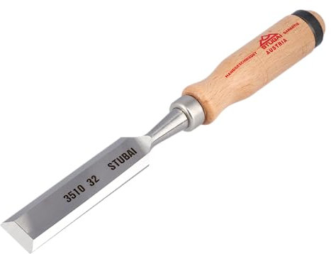 Stubai 351032 Ciseau menuisier avec manche en Hêtre 32 mm Rouge