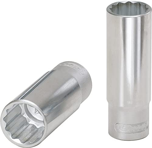 KS Tools 922.1281 - Douille longue 12 pans 1/2'' - 23mm - Gamme ULTIMATE® - En Chrome Vanadium - Finition chromée satinée