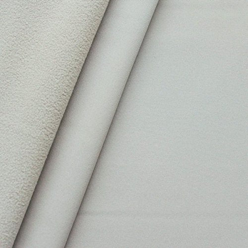 STOFFKONTOR Softshell Fleece Stoff Meterware, Wasserabweisender Softshell-Stoff mit Fleece zum Nähen - Beige-Grau