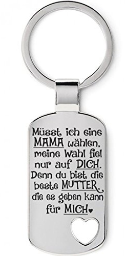 Lieblingsmensch Familien - müsst ich eine Mama wählen Schlüsselanhänger, 12 cm Silber