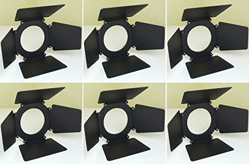 Varytec 2357-6 x PAR 30 Torblende Flügelbegrenzer Barn-Door SCHWARZ black für PAR-30 Spot-Light Scheinwerfer - Flügel-Klappen Blend-Klappen