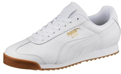 PUMA Men's Roma Basic Sneaker, White Teamgold, 7.5 UK