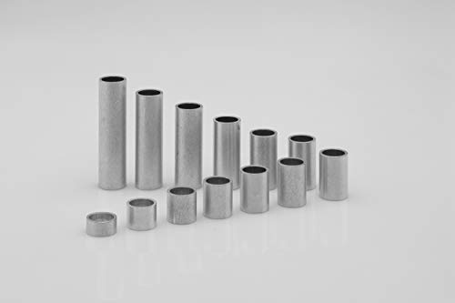 Aluminium Abstandshülsen, Distanzhülsen – ohne Innengewinde, M8 Schrauben beweglich durchsteckbar – 10 x 8 x 1 mm (Außen x Innen x Wandstärke) – 5 Stück, Länge 10 mm