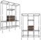 EYEPOWER Offener XL Kleiderschrank Metall Regal 2 Schubladen 178x128x44,5cm Kleiderstangen Faltschrank Flur Garderobe