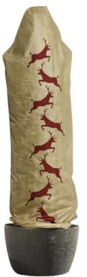 Windhager Winter-Deko-Vlieshaube Protect L, Kälteschutz, Frostschutz für Pflanzen, Wintervlies, Gartenvlies, Abdeckvlies, 0,6 x 1,8 m, Hirsch-Motiv, Beige