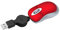 elec Space Mini USB Wired Mouse,Retractable Cable Tiny Small Mini Pocket Mouse for Children,1600 DPI Optical Compact Travel Mice with 2.3-Foot USB Cord for Laptop Computer Red