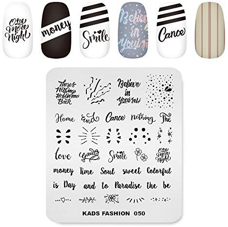 Alexnailart Nagel Kunst Stempel Schablonen Wort Multi-Pattern Vorlagen Stempeln Teller Maniküre Druck Werkzeug