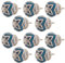 10 X Möbelknopf | Blau krakeliert | Bunt | Montur aus Edestahl silber| Möbelknöpfe 40mm Knauf | Türgriff Gewinde metrisch M3 | SAFRA Serie