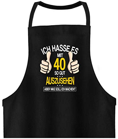 Galeriemode Ich Hasse es 40 Geburtstag - Hochwertige Grillschürze -Einheitsgröße-Schwarz