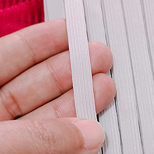 Noshad® White, 10mm - 3/8 1cm Flat Elastic Band Cord for Sewing Knicker, Scrunchies, Skirt, Dressmaking, Haberdashery, Clothing, DIY Arts and Crafts Accessory, Material, Supplies (20Meter - 22Yard)