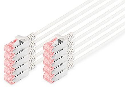 DIGITUS Cavo LAN Cat 6-0,5m - 10 pezzi - Cavo di rete RJ45 - UTP non schermato - Compatibile con Cat-6A e Cat-5e - Grigio