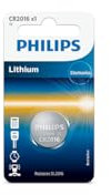 PHILIPS Blister 1 Pila de Boton de Litio (CR2016, DL2016), 3.0V, 57 mAh