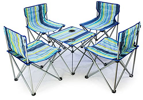 Campingtische StüHle Klapptisch Und Stuhl Aus Oxford-Stoff, Leichter Camping-Picknicktisch Für Den Innen- Und Außenbereich, Bequem Zu Verstauen Und Zu Tragen 47x47x41cm