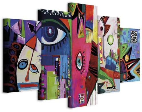 B&D XXL - Quadri Moderni Fonoassorbenti Soggiorno, Astratto XXL, 200x100 cm | Chiodi Inclusi, 5 Pezzi, Quadro Moderno Fonoassorbente, Protezione Dai Rumori, Pannelli Fonoassorbenti Decorativi