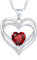 CDE Kette Damen Herzkette 925 Sterling Silber Geburtsstein Halsketten Schmuck Herz Anhänger Weihnachten Valentinstag Muttertags Geschenk Hochzeit Jubiläum Geburtstag Frau Freundin Mama