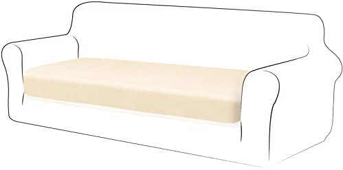 TIANSHU Velvet Stretch Kissenbezug Sofakissen Schonbezug Möbelschutz Sofa Sitzbezug für Couch 1-teilige Velvet Kissenbezüge für 3 Sitzer (3 Sitzer, Beige)