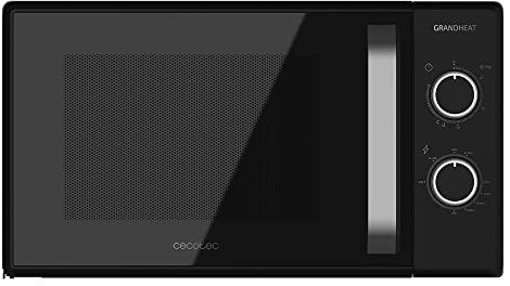 Cecotec Microonde con Grill Grandheat 3130 da 20 Litri, 700 W e 800 W Grill, 6 livelli, rivestimento iTech Anti-Dirt e tecnologia 3DWave, modalità di scongelamento, timer, colore nero
