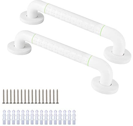 REAQER Haltegriffe für Bad Badewanne Dusche Rutschfest Sicherheitsgriffe ,Edelstahl ,Leuchtstoffring Duschgriff für Senioren und Kinder Schwangere Frau(2pcs 40cm)