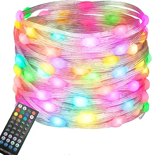 LED Lichterkette 10M 100 Wasserdicht IP67 Musik Sync Adressierbare IC Dimmbare APP Bluetooth und Fernbedienung Schnurlichter für Zimmer Balkon Garten Hochzeit Weihnachten Innen und Außen Dekor