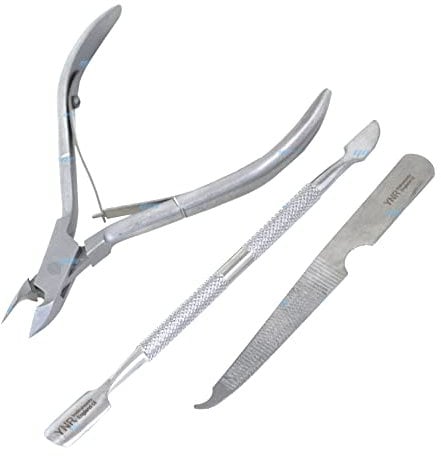 Cuticle Trimmer Cuticle Pusher - 3 Pcs Cuticle Cutter Nipper Clipper Dead Skin Remover Scissor Plier Manicure Pedicure Tools Nail Tools Set for Fingernails and Toenails