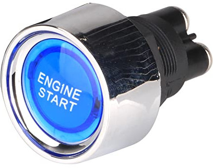 Gebildet Interruttore Accensione Avviamento a Pressione 12V-24V/50A SPST Universale, Pulsante di Arresto di Avviamento del Motore LED, Interruttore di Avviamento Momentaneo per Auto, Barche (Blu)