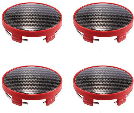 X AUTOHAUX 4pcs Rouge 60mm Dia 5 Clips Voiture Roue Pneu Centre Moyeu Bouchons Base
