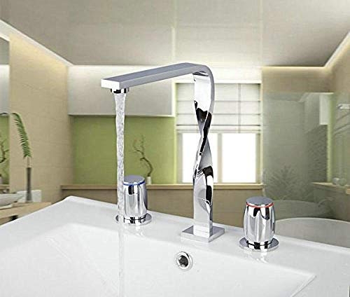 TAOZUYING Wasserhahn-Deck montierte Badewannenarmaturen Bad-Hardware-Sets Badezimmer 3-teiliges Set Wasserhahn Marriage
