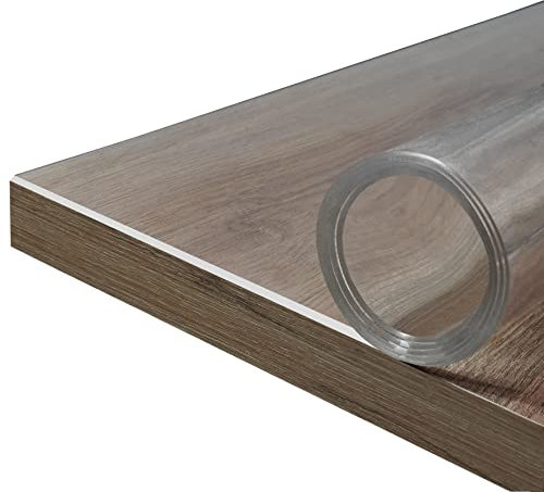 Rollmaxxx Tischfolie 2mm - Tischdecke transparent - mit abgeschrägter Kante - Tischschutz - Schutztischdecke - Schutzfolie - PVC Folie für Tisch – Maßanfertigung möglich (90 cm x 40 cm)
