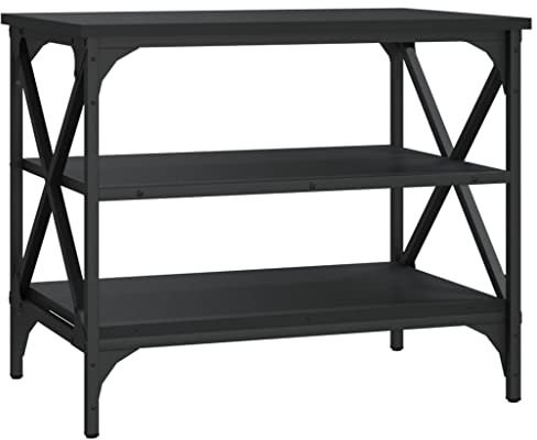 vidaXL TV Schrank Lowboard TV Möbel Tisch Board Sideboard Fernsehschrank Fernsehtisch HiFi-Schrank Wohnzimmer Schwarz 60x40x50cm Holzwerkstoff