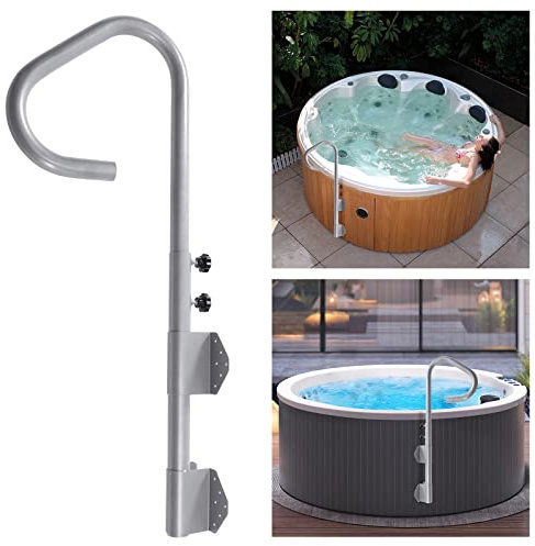 SABUIDDS Schwimmbad Handlauf, 78×46 cm Pool Haltegriff 100 kg Tragfähigkeit Haltegriff Einstiegshilfe Pool Griffbogen mit Griffabdeckung & Zubehör für Schwimmbäder Wasserpark Schräglagen Spa