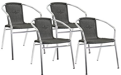 pemora 4-er Set Bistrostuhl Gartenstuhl Terrassenstuhl Kir in anthrazit