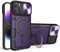 CasurvivePro Custodia magnetica per telefono compatibile con iPhone 12 Pro Max Cover Supporto per auto Supporto magnetico Guscio militare - Viola scuro