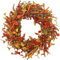Autumn Wreath for Front Door, 13.8 Fall Wreath Artificial Berries Wreath for Indoor Outdoor Garden Wall