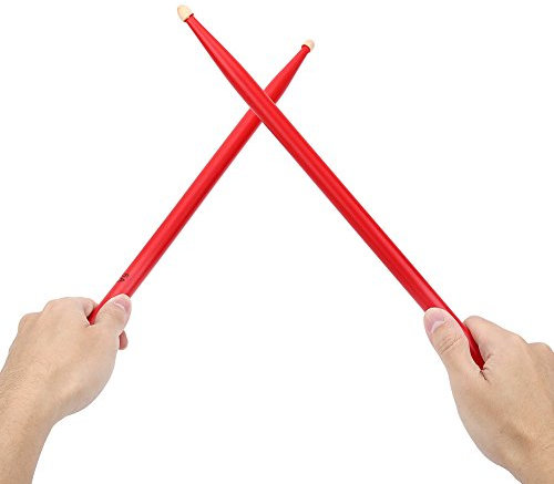 1 Paar Praktische Drumsticks aus Ahornholz 5A Drumsticks Musikinstrumentenzubehör (Rot)