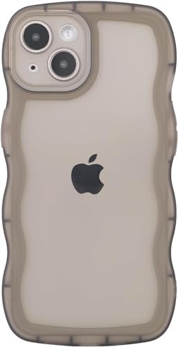 miyonsin for iPhone 7 / iPhone 8 / iPhone SE2 Case, Cute Kawaii Curly Wave Frame Shape Soft TPU Silicone Phone Case with iPhone 7/8 / ISE2, Shockproof Protective Phone Cover for Women Girls, Black