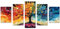 JOSUE 5-teiliges Set Lebensbaum Bild Vier-Jahreszeiten-Baum Bilder Leinwand Wohnzimmer Modern, Gelb Wanddekoration Wohnzimmer Schlafzimmer Wanddeko-60x125cm Ungerahmt