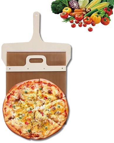 ARTGHJL Sliding Pizza Peel, Pala de Pizza Deslizante con Mango para Pizza, de pizza que transfiere perfectamente la pizza, Para Hornos de Interior y Exterior (42cm×26cm)