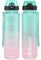 OLDLEY 1L/32oz Sports Water Bottle with Straw, 1000ml Motivational Bpa free Drinks Bottle with Time Markings Leak Proof Drink & Lock Cover, Reusable Bottle for Sport Cycling Gym Hiking